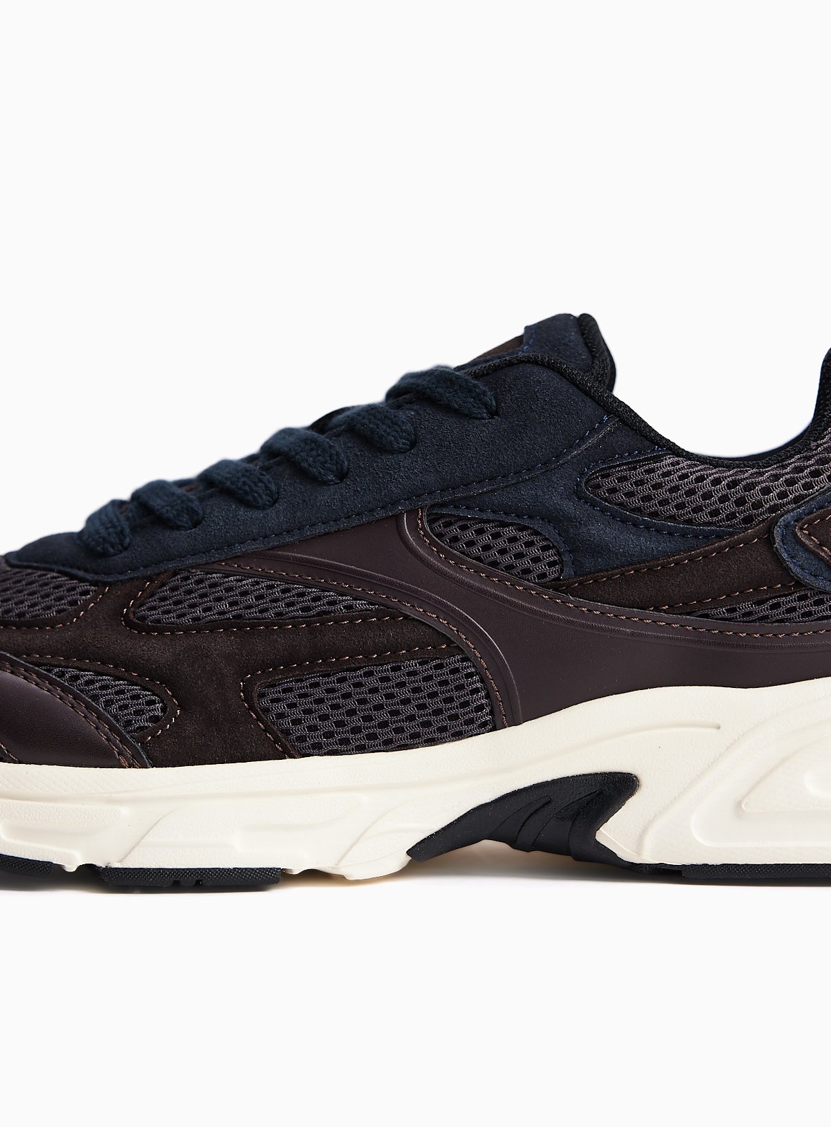 Navy & Brown Multi Panel Jogger Trainers 10 - Image 3 thumbnail